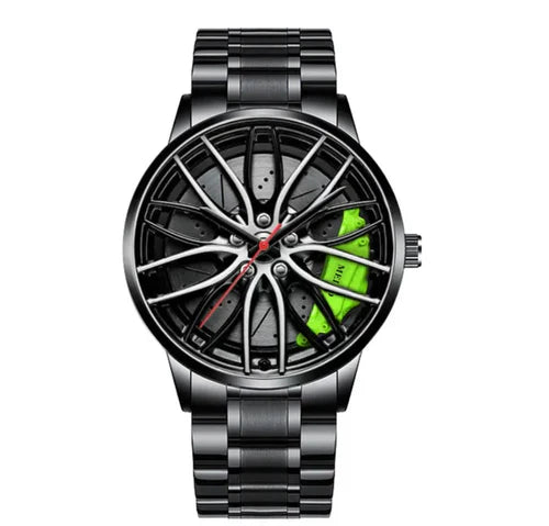 Wheel Watch Rotation Wheel Sports Car Rim Luxury Men's Watch Spinning Alloy Wheel Watch for Boys Men!