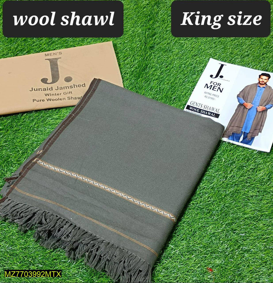 1 Pc Men's Woolen Plain Shawl