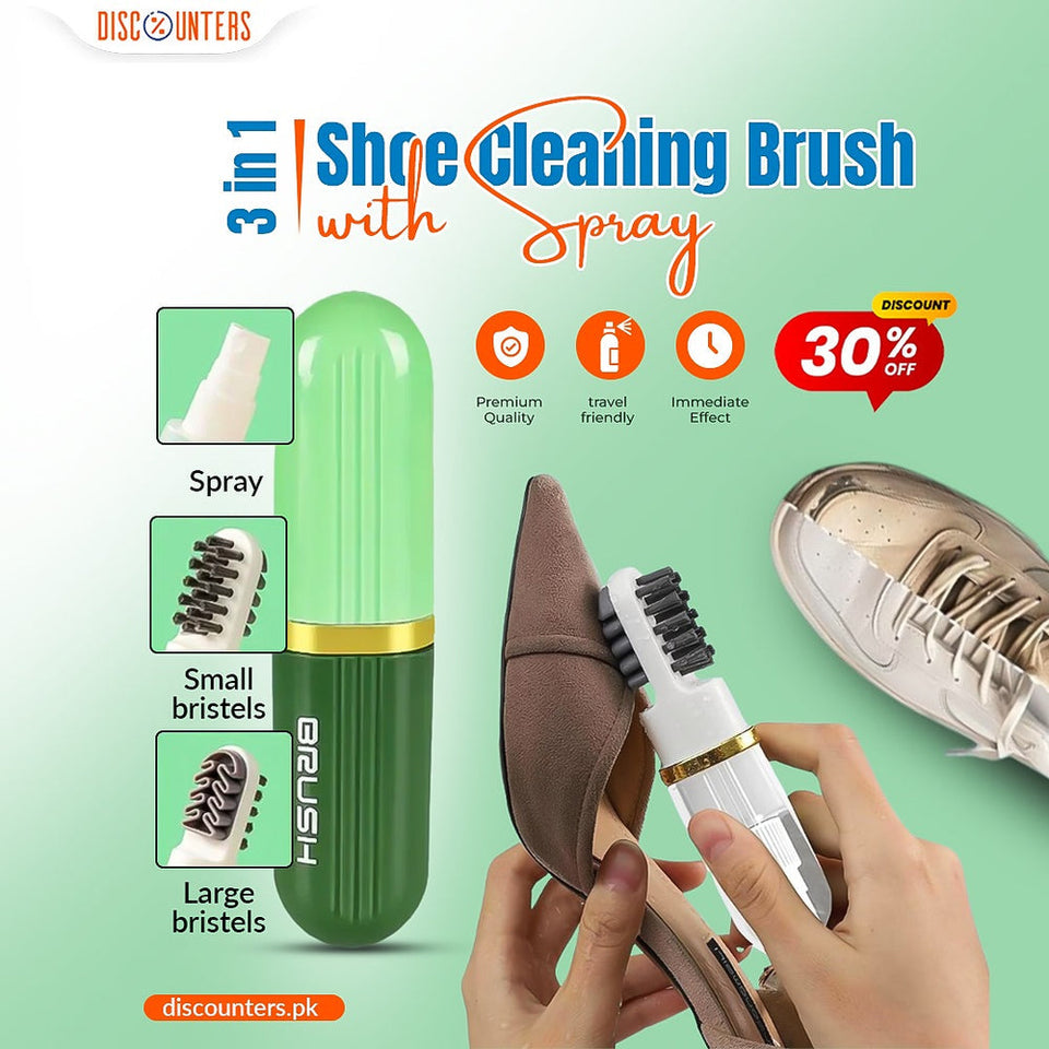 3 In 1 New Shoes Cleaning Brush with Spray